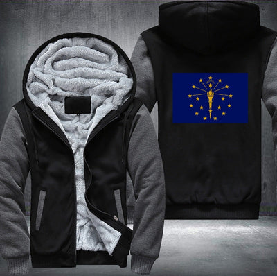 Flag of Indiana Fleece Hoodies Jacket