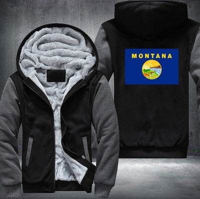 Flag of Montana Fleece Hoodies Jacket