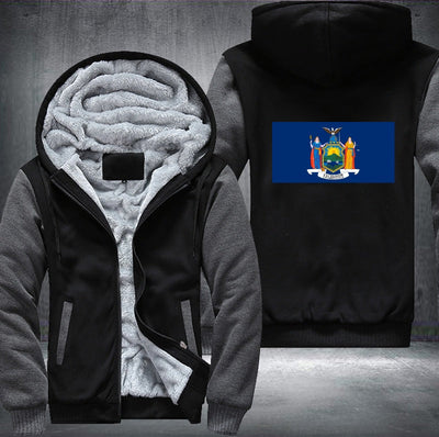 Flag of New York Fleece Hoodies Jacket