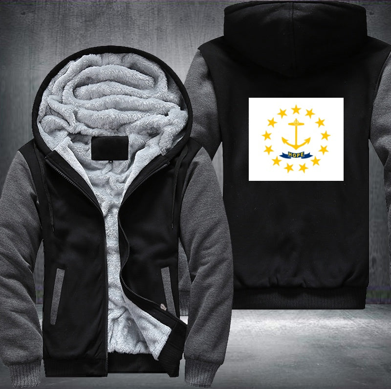 Flag of Rhode Island Fleece Hoodies Jacket