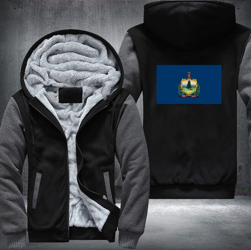 Flag of Vermont Fleece Hoodies Jacket