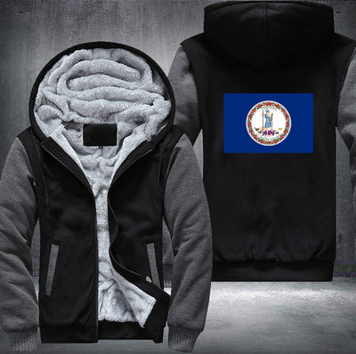 Flag of Virginia Fleece Hoodies Jacket