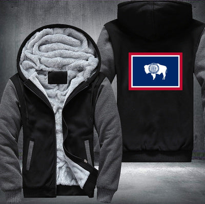 Flag of Wyoming Fleece Hoodies Jacket