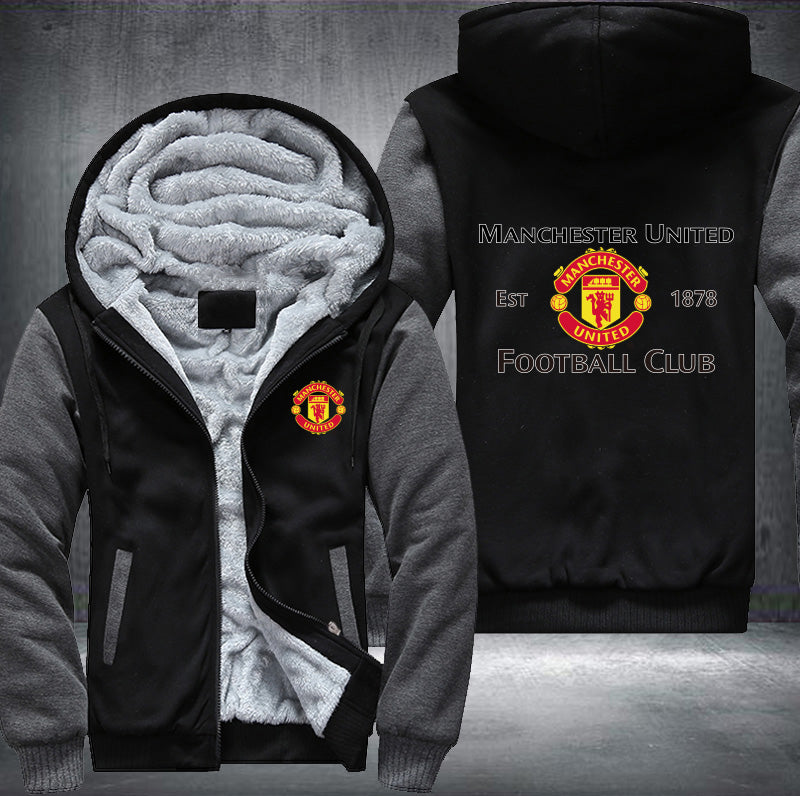 Manchester United Est 1878 Football Club Fleece Hoodies Jacket