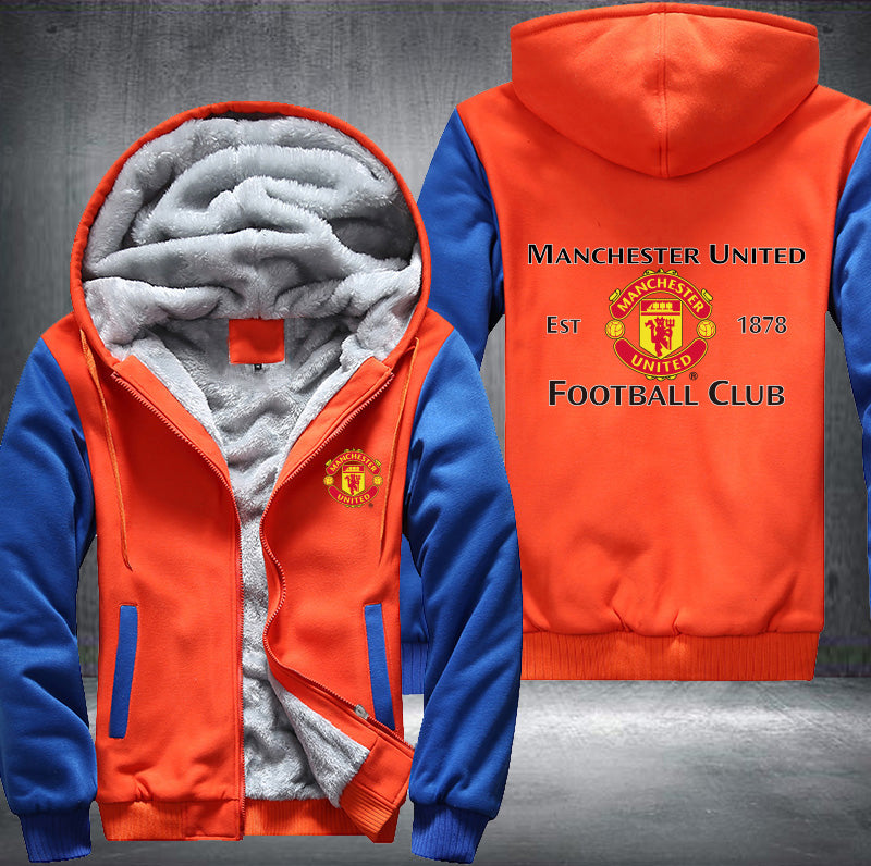 Manchester United Est 1878 Football Club Fleece Hoodies Jacket