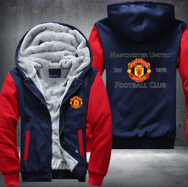 Manchester United Est 1878 Football Club Fleece Hoodies Jacket