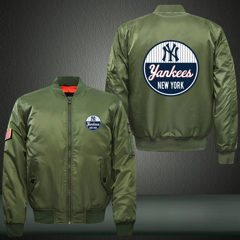 Yankees New York Print Thicken Long Sleeve Bomber Jacket