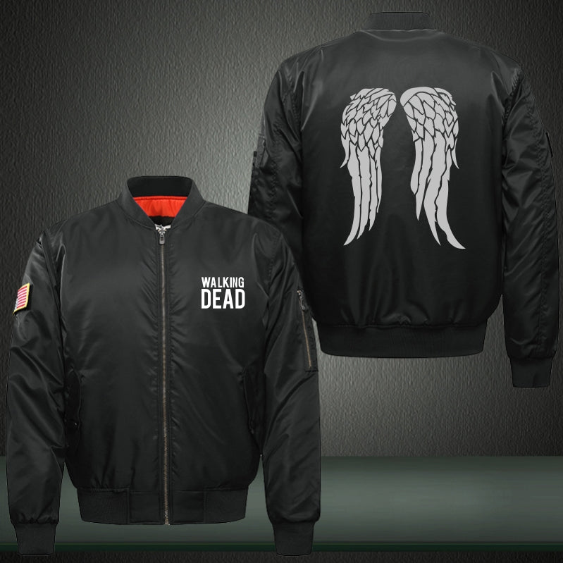 Walking Wing Dead Print Thicken Long Sleeve Bomber Jacket