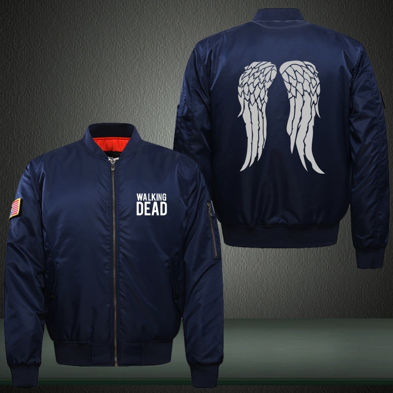 Walking Wing Dead Print Thicken Long Sleeve Bomber Jacket