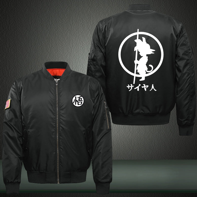 Saiyan Jin Print Thicken Long Sleeve Bomber Jacket