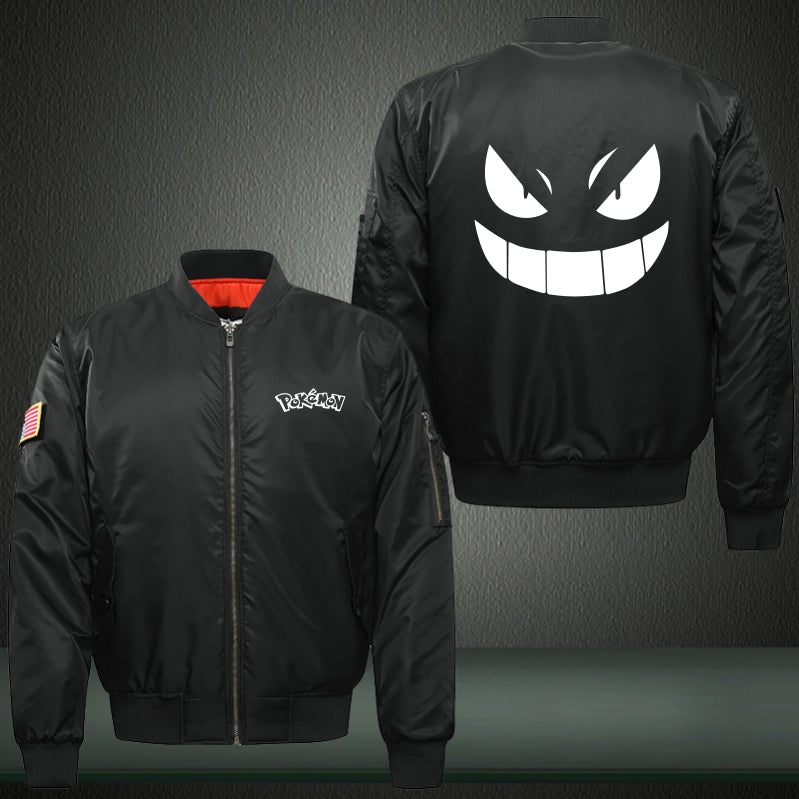 Pokemon Print Thicken Long Sleeve Bomber Jacket