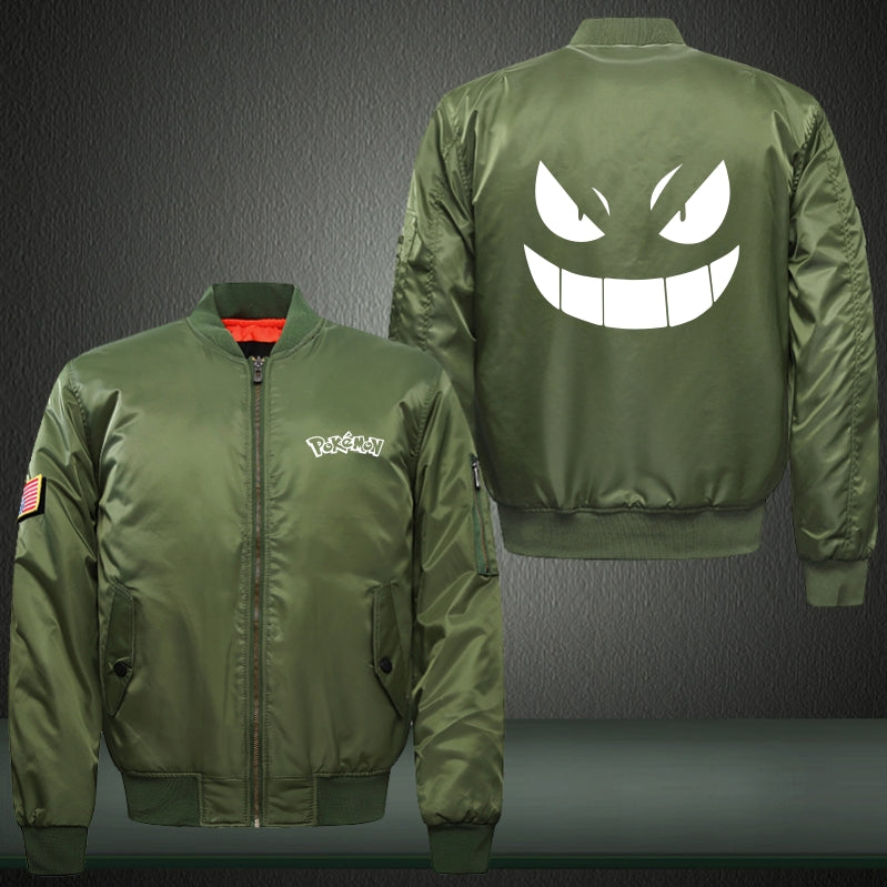 Pokemon Print Thicken Long Sleeve Bomber Jacket
