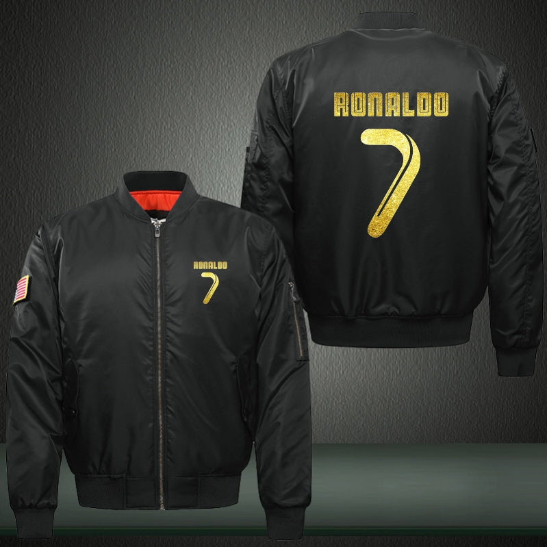 Ronaldo 7 Print Thicken Long Sleeve Bomber Jacket