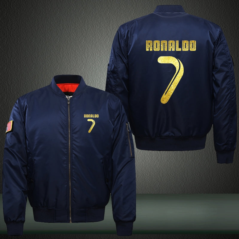 Ronaldo 7 Print Thicken Long Sleeve Bomber Jacket