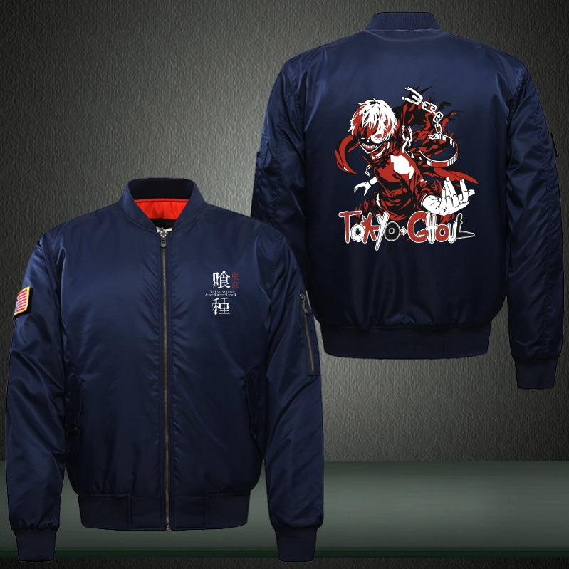 Tokyo Ghoul Manga series Print Thicken Long Sleeve Bomber Jacket