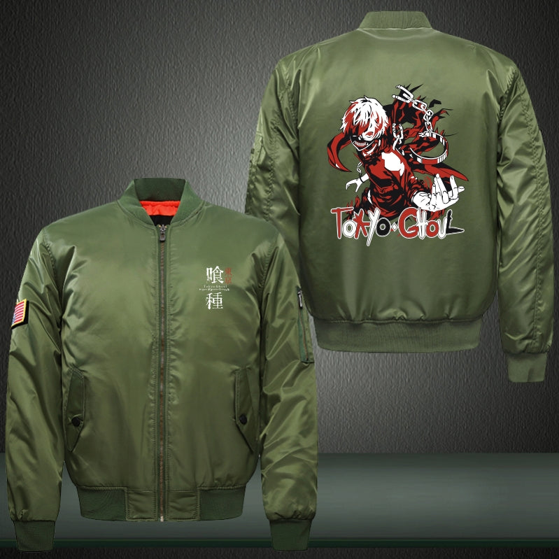 Tokyo Ghoul Manga series Print Thicken Long Sleeve Bomber Jacket