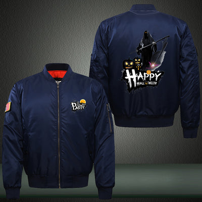 Happy Halloween Party Print Thicken Long Sleeve Bomber Jacket