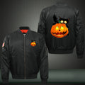 Halloween Scary Pumpkin Print Thicken Long Sleeve Bomber Jacket