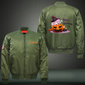 Happy Halloween Cartoon Print Thicken Long Sleeve Bomber Jacket