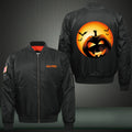 Pumpkin Horror Halloween Print Thicken Long Sleeve Bomber Jacket