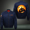 Pumpkin Horror Halloween Print Thicken Long Sleeve Bomber Jacket