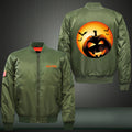 Pumpkin Horror Halloween Print Thicken Long Sleeve Bomber Jacket