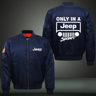Only in a Jeep Print Thicken Long Sleeve Bomber Jacket