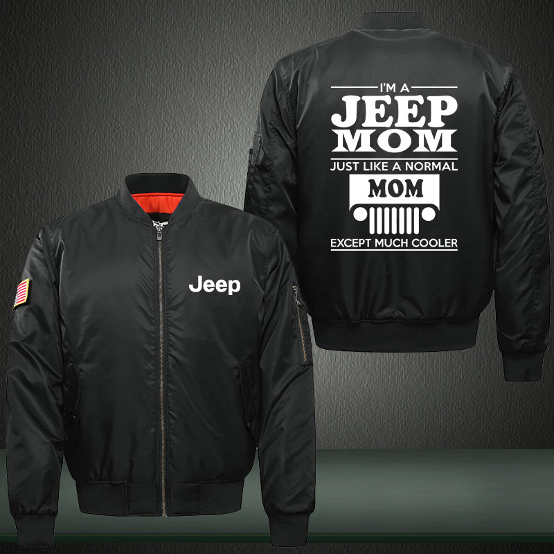 I'm a Jeep Mom Print Thicken Long Sleeve Bomber Jacket