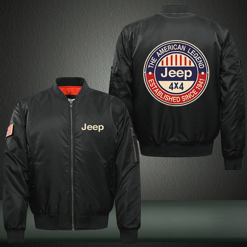 The American Legend Jeep 4x4 Print Thicken Long Sleeve Bomber Jacket
