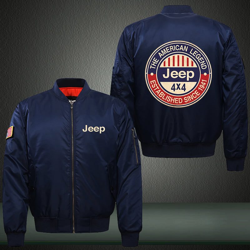 The American Legend Jeep 4x4 Print Thicken Long Sleeve Bomber Jacket