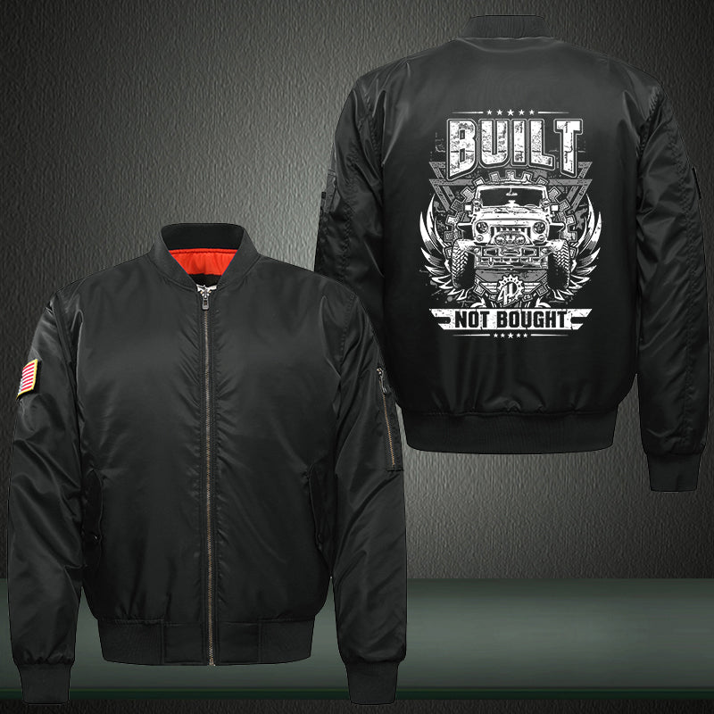 Built not bought Print Thicken Long Sleeve Bomber Jacket