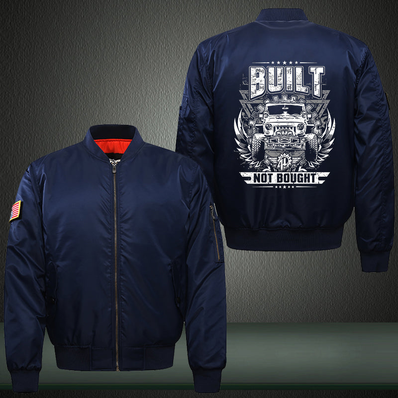 Built not bought Print Thicken Long Sleeve Bomber Jacket