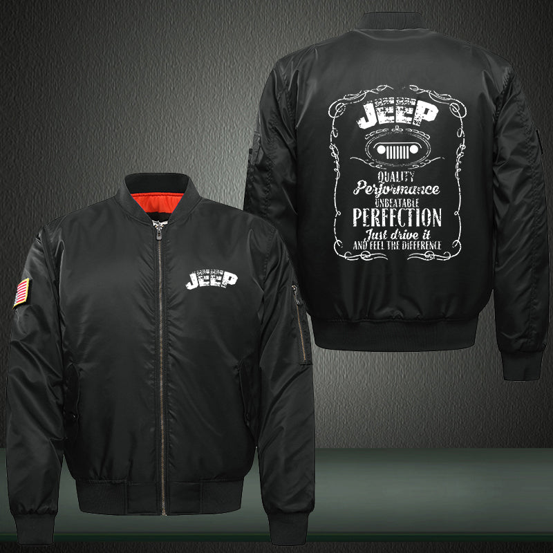 Jeep Perfection Print Thicken Long Sleeve Bomber Jacket
