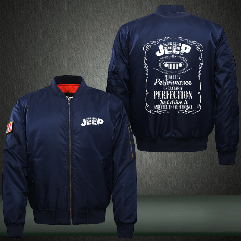 Jeep Perfection Print Thicken Long Sleeve Bomber Jacket