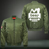 Girl Jeep Beer Print Thicken Long Sleeve Bomber Jacket