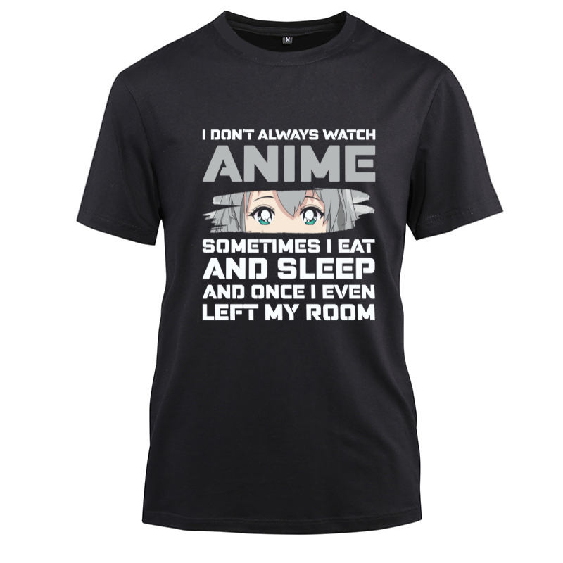 Anime Gift For Teen Girls Boy Cotton Black Short Sleeve T-Shirt