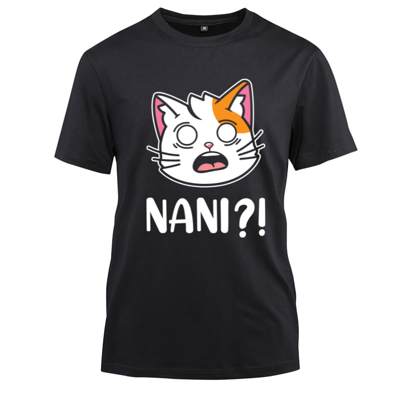 Nani Meme Anime Japanese Funny Gift Cotton Black Short Sleeve T-Shirt