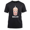 Boba Baller Bubble Tea Pearl Milk Tea Cotton Black Short Sleeve T-Shirt