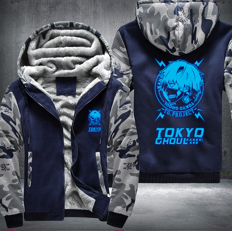 Tokyo Ghoul Ken Kaneki Blue Fleece Hoodies Jacket