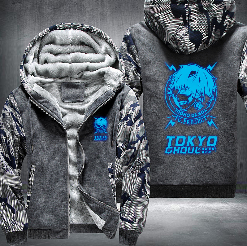 Tokyo Ghoul Ken Kaneki Blue Fleece Hoodies Jacket