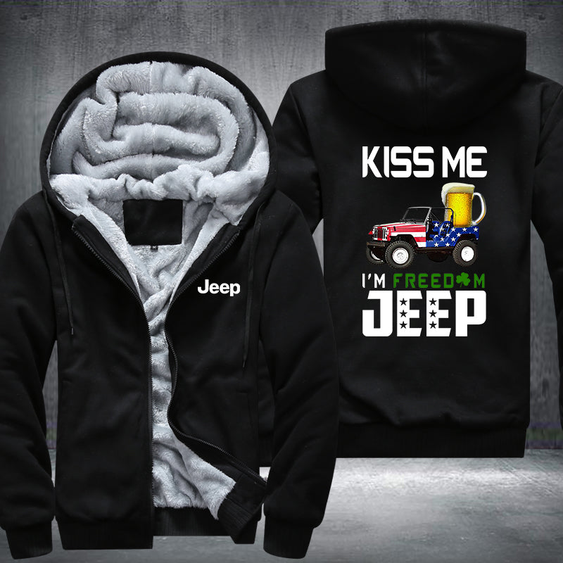 Kiss me I'm freedom JEEP Fleece Hoodies Jacket