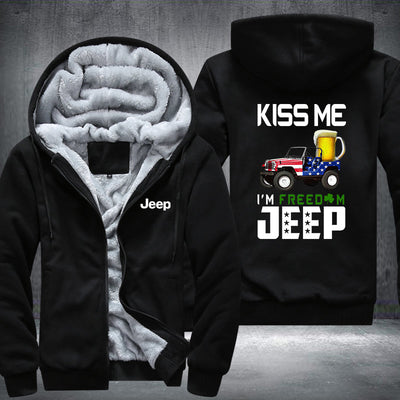 Kiss me I'm freedom JEEP Fleece Hoodies Jacket