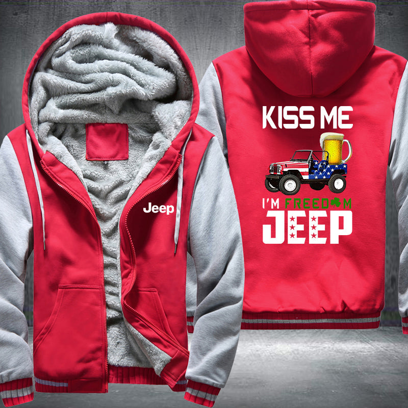 Kiss me I'm freedom JEEP Fleece Hoodies Jacket