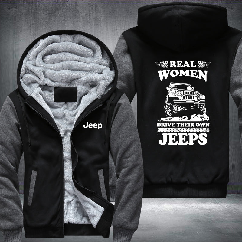 Real woman drive their own Jeeps Fleece Hoodies Jacket