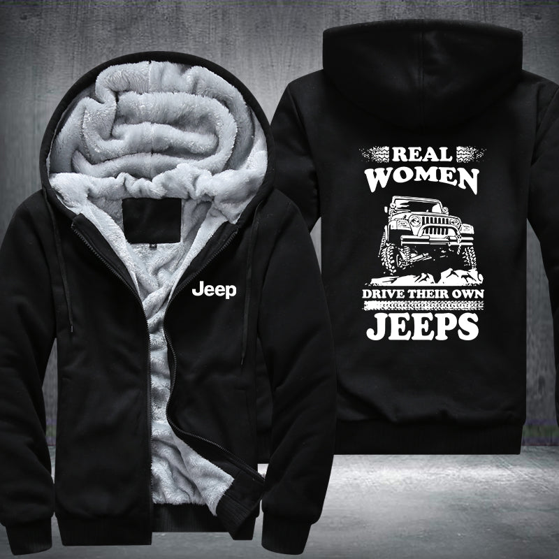 Real woman drive their own Jeeps Fleece Hoodies Jacket