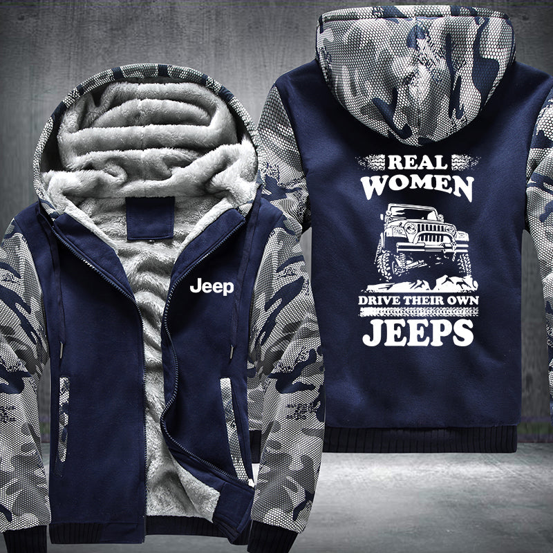 Real woman drive their own Jeeps Fleece Hoodies Jacket