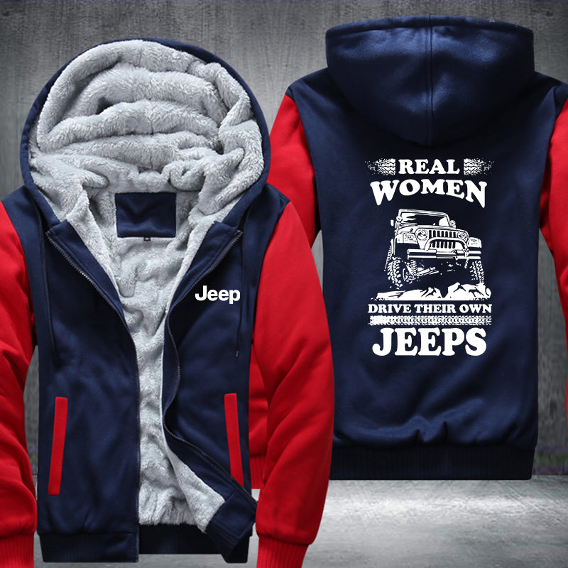 Real woman drive their own Jeeps Fleece Hoodies Jacket