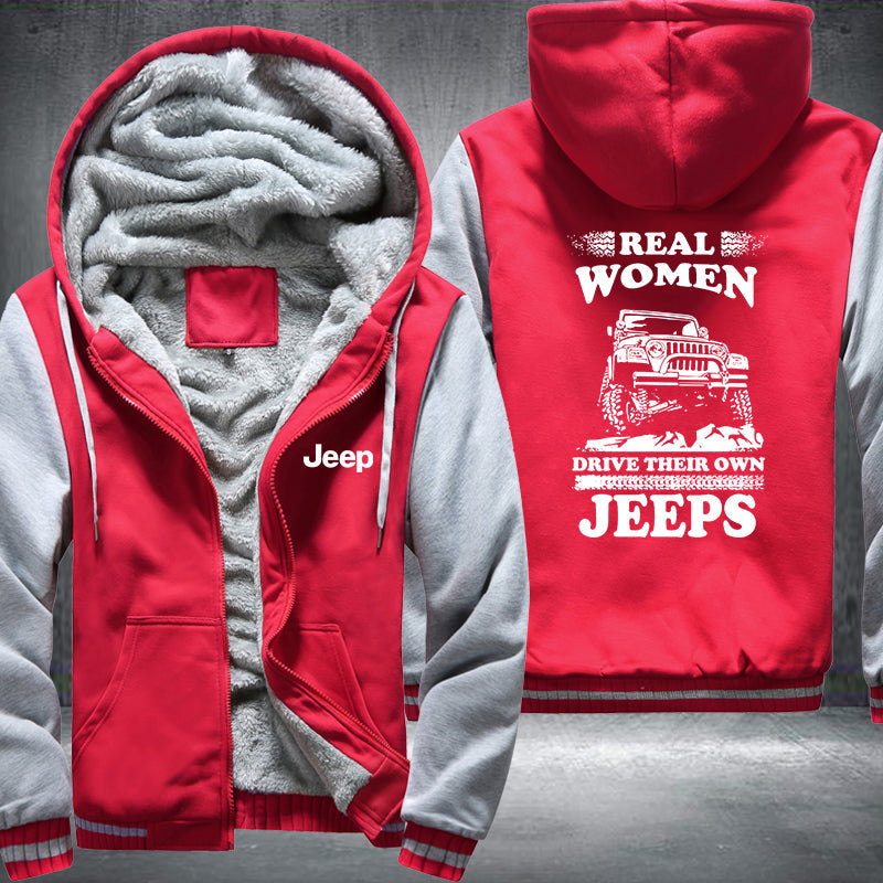 Real woman drive their own Jeeps Fleece Hoodies Jacket