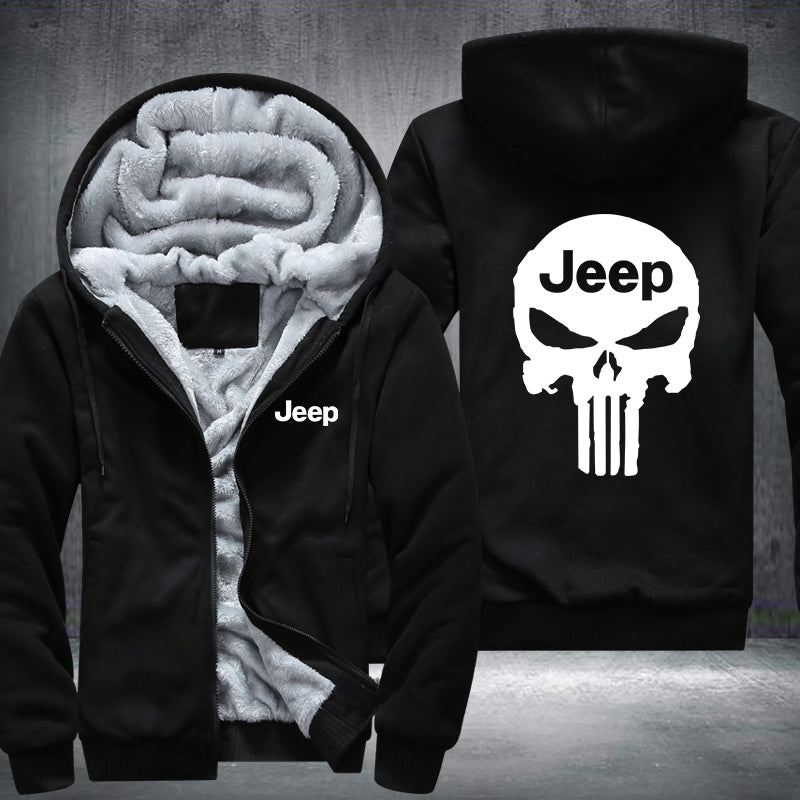 Skull Jeep Fleece Hoodies Jacket