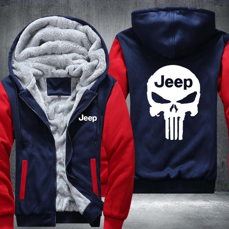 Skull Jeep Fleece Hoodies Jacket